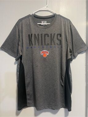 Ultra Game Gray & Black Knicks Short Sleeve Performance Tee
